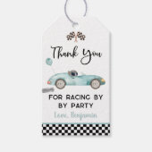 Blue Race Auto Verjaardag Bedankt Cadeaulabel (Voorkant)