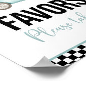 Blue Race Auto Verjaardagsfeest Voorkeur Teken Poster (Hoek)
