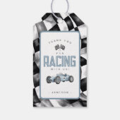Blue Race auto verjaardagsfeestje cadeau Label Cadeaulabel (Achterkant)