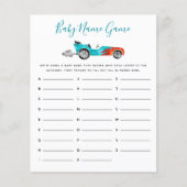 Blue Race Baby Name Shower Game (Voorkant)
