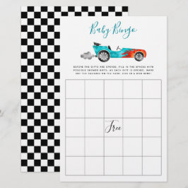 Blue Race Baby shower Bingo Game