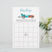 Blue Race Baby shower Bingo Game (Staand voorkant)
