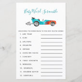 Blue Race Car Baby Word Scramble Game (Voorkant)