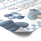 Blue Race Car Boy Birthday Time Capsule Sign Poster (Hoek)