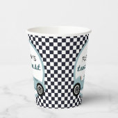 Blue Race Car Boy Racing Two Fast Birthday Party Papieren Bekers (Links)