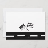 Blue Race Car Boys First Birthday Uitnodiging (Achterkant)