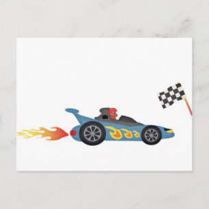 Blue Race Car Briefkaart