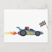 Blue Race Car Briefkaart (Voorkant)