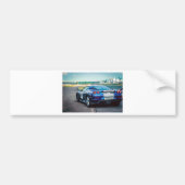 Blue Race Car Bumpersticker (Voorkant)