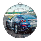 Blue Race Car Dartbord (Voorkant)