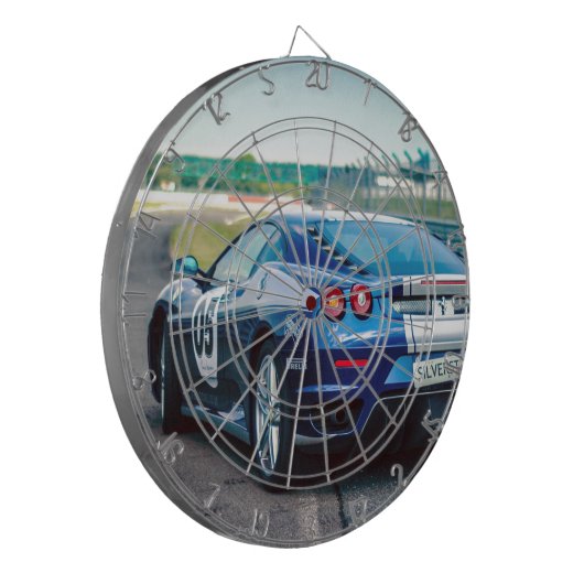 Blue Race Car Dartbord (Voorkant Links)