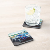 Blue Race Car Drankjes Onderzetter (Rechterzijde)