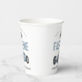 Blue Race Car Fast Een 1e verjaardagsfeestje Papieren Bekers (Rechts)