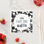 Blue Race Car Fast Een 1e verjaardagsfeestje Servet (Insitu)