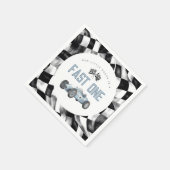 Blue Race Car Fast Een 1e verjaardagsfeestje Servet (Hoek)