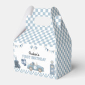 Blue Race Car First Lap Around the Track Birthday Bedankdoosjes (Achterkant)