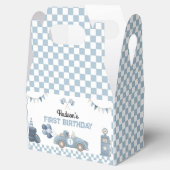 Blue Race Car First Lap Around the Track Birthday Bedankdoosjes (Geopend)