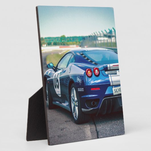 Blue Race Car Fotoplaat (Zijkant)