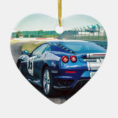 Blue Race Car Keramisch Ornament (Voorkant)