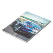 Blue Race Car Notitieblok (Linkerzijde)