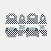 Blue Race Car Racing Birthday Party, gecheckt Bedankdoosjes (Uitgevouwen)