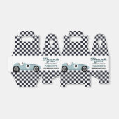 Blue Race Car Racing Birthday Party, gecheckt Bedankdoosjes (Uitgevouwen)