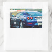 Blue Race Car Rechthoekige Sticker (Tas)