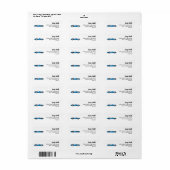 Blue  Race Car Return-adres Etiket (Full Sheet)