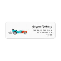 Blue Race Car Return-adres