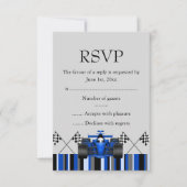 Blue Race Car RSVP (Voorkant)