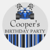 Blue Race Car Sticker (Voorkant)