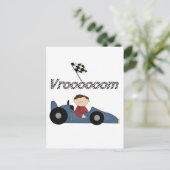 Blue Race Car Tshirts en Gifts Briefkaart (Staand voorkant)