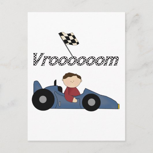 Blue Race Car Tshirts en Gifts Briefkaart (Voorkant)
