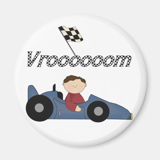 Blue Race Car Tshirts en Gifts Magneet (Voorkant)