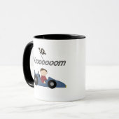 Blue Race Car Tshirts en Gifts Mok (Voorkant links)