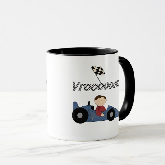 Blue Race Car Tshirts en Gifts Mok (Voorkant rechts)