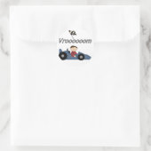 Blue Race Car Tshirts en Gifts Ronde Sticker (Tas)