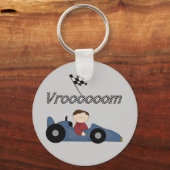 Blue Race Car Tshirts en Gifts Sleutelhanger (Voorkant)