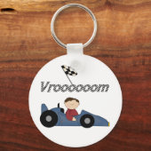 Blue Race Car Tshirts en Gifts Sleutelhanger (Voorkant)