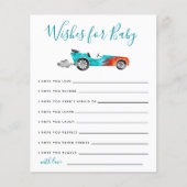 Blue Race Car Wishes for Baby Card (Voorkant)