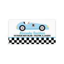 Blue Racecar Racing  Race Car Large Address