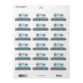 Blue Racecar Racing  Race Car Large Address Etiket (Full Sheet)