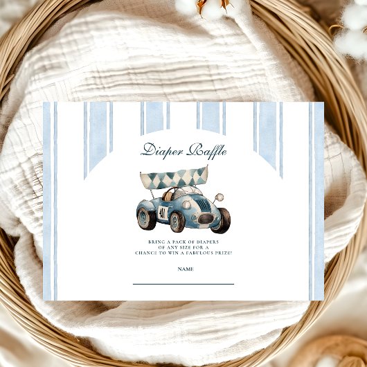 Blue Racer Baby shower Diapper Raffle Informatiekaartje