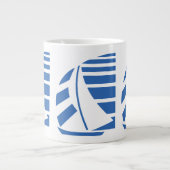 Blue Racing Boats Jumbo Coffee Mok (Voorkant)