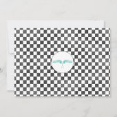 Blue Racing Car Balloon Giraffe Foto 1e Verjaardag Kaart (Achterkant)