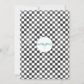 Blue Racing Car Balloons Giraffe 1e Verjaardag Kaart (Achterkant)