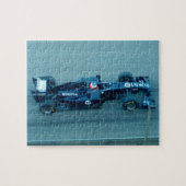 Blue Racing Car Puzzle Legpuzzel (Horizontaal)