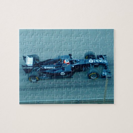 Blue Racing Car Puzzle Legpuzzel (Horizontaal)