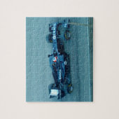 Blue Racing Car Puzzle Legpuzzel (Verticaal)