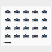 Blue Racing Car Ronde Sticker (Vel)